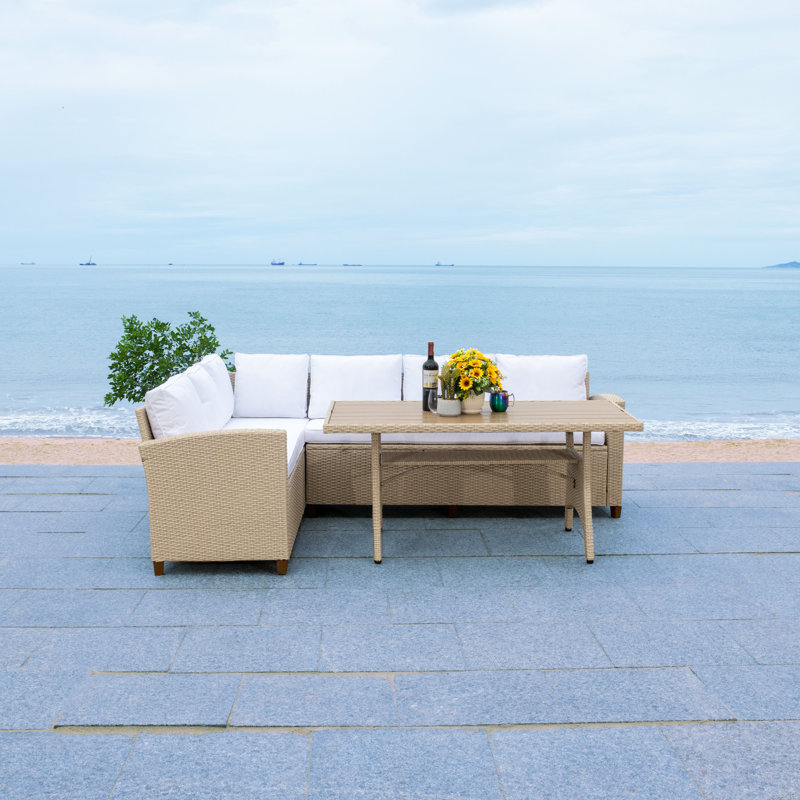 Izmir 6 - Person Patio Conversation Set with Cushions, Beige