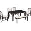 Repas à rallonge rétro pour 4 à 6 personnes, couleur, matériaux, style buffet spacieux 6, esthétique rétro, rallonge lisse, sièges confortables, repas formels