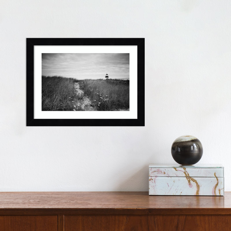 Nantucket Lighthouse by Aledanda, 10" H x 13" W, Black