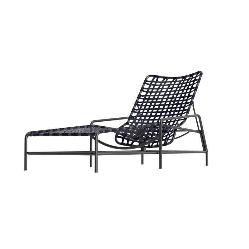 Kantan Outdoor Chaise Lounge, Marine/Textured Pewter