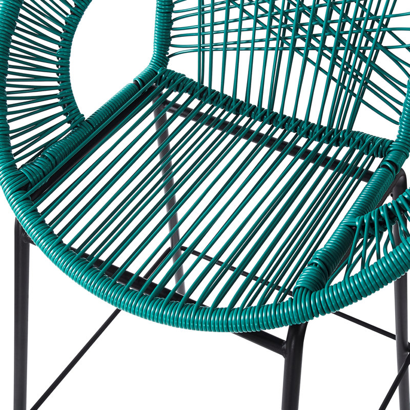 Bleu sarcelle, cadre, siège ergonomique profilé et élégant style tissé, idéal pour la cuisine de balcon