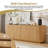 64''W Sideboard Storage Cabinet With Wave Pattern-1054244456