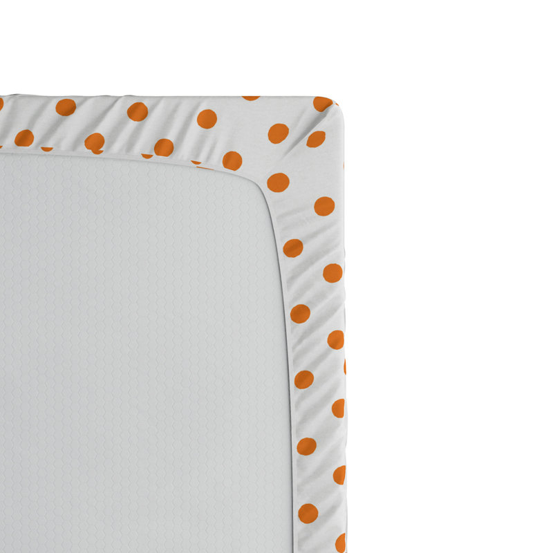 Microfiber Polka Dots Fitted Sheet, Queen Fitted Sheet, Beige Polka Dots