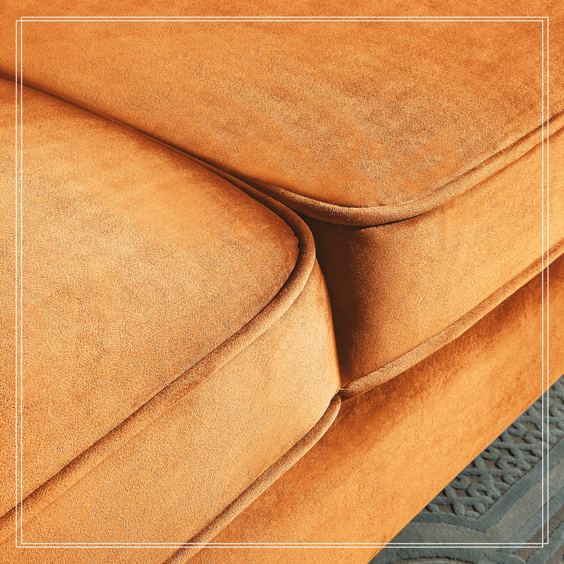 Barcaldine Velvet Loveseat, Orange Velvet