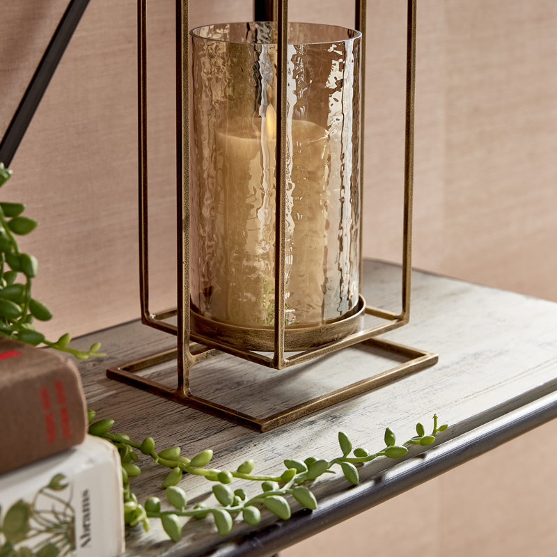 Hurricane Candle Holder, 14" H x 7" W x 5.75" D
