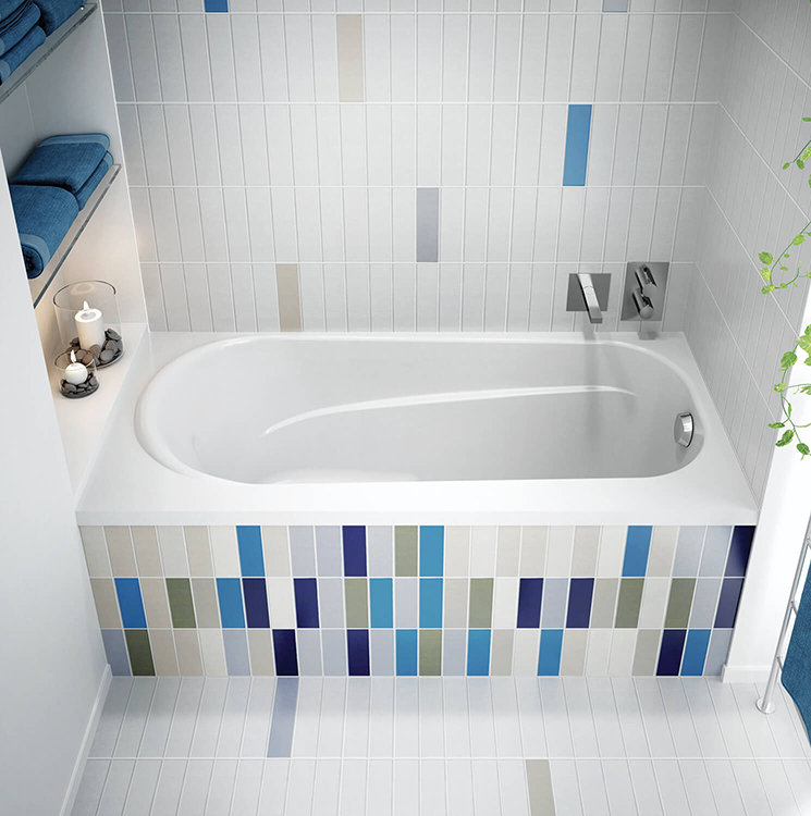 Amma 60'' L Alcove Soaking Bathtub, Left