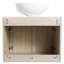 Meuble-lavabo de 24 po avec lavabo en céramique. Porte murale en chêne blanc à fermeture en douceur et rangement suffisant. Meuble-lavabo moderne. Lavabo pour une salle de bain silencieuse.