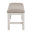 Banc décontracté moderne avec siège rembourré gris et finition blanc antique, 48 pouces de long, 16 de large, 19,5 de haut, capacité de 300 lb