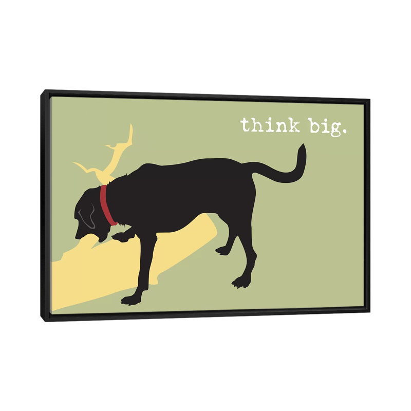 «Think Big», impression sur toile, H 18 po x l 26 po x P 1,5 po, Toile avec cadre noir, Pas de tapis