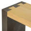 Console rétro avec menuiserie à queue d'aronde et placage de bois vieilli