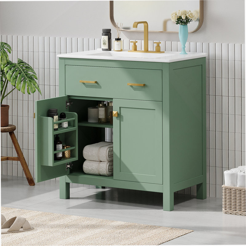 Meuble-lavabo simple 30 po avec lavabo en céramique