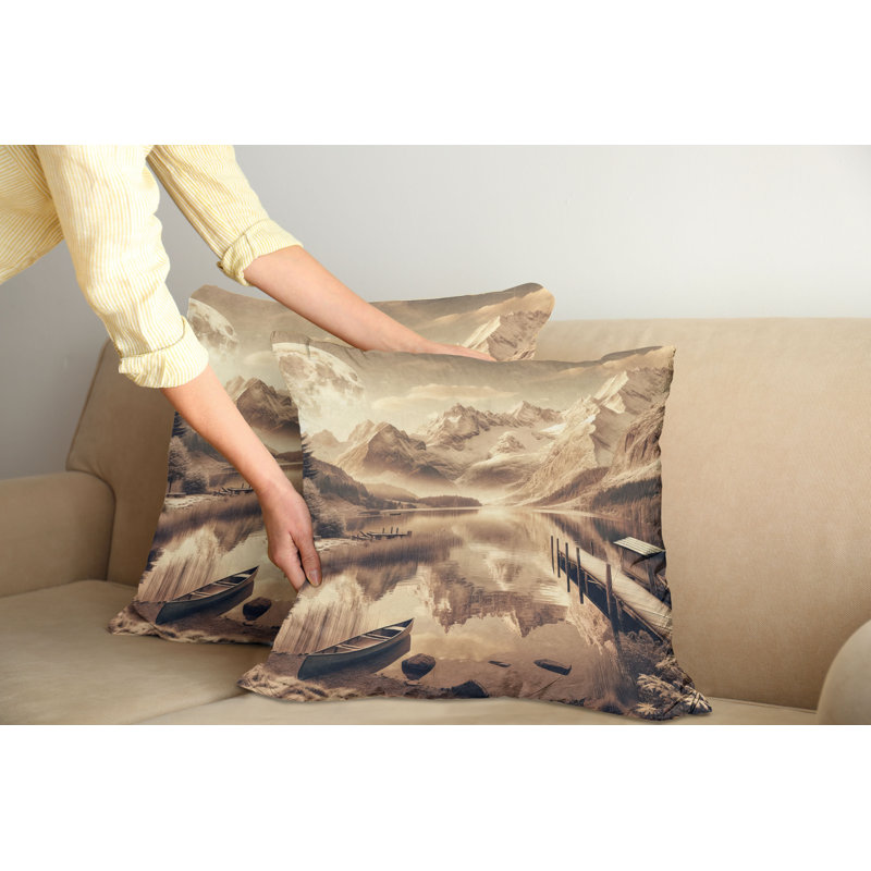 Housse de coussin en tissu pour l'intérieur et l'extérieur, Carré, H 24 po x l 24 po