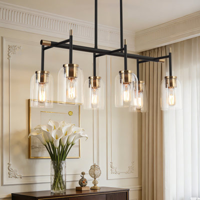 Nayomee 6-Light Dimmable Modern Kitchen Island Linear Pendant