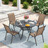 Ensemble de salle à manger de patio 4 personnes avec chaises empilables
