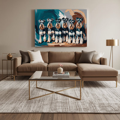 «Dogs Standard Schnauzer Gray», art mural sur toile
