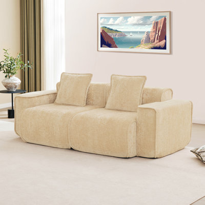 Boneless Boneless Couch Modular Sectional Sofa, Modern Deep Seat Sectional Couches, Comfy Velvet Cloud Couch Sofa, No Assembly, For Small Spaces, Living Room, Bedroom