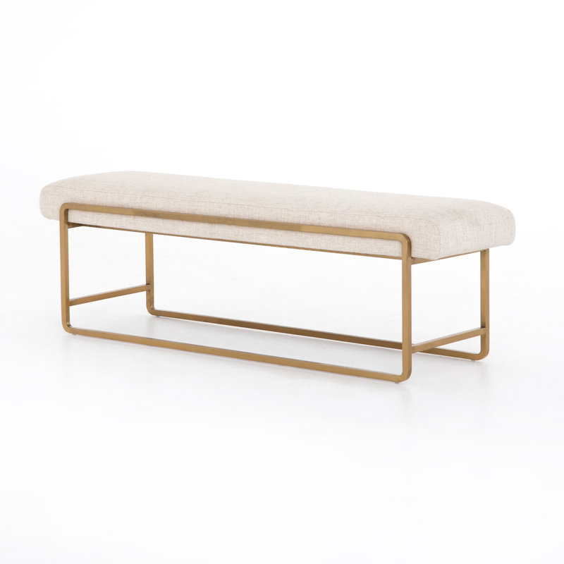 Sled Upholstered Bench, Thames Cream