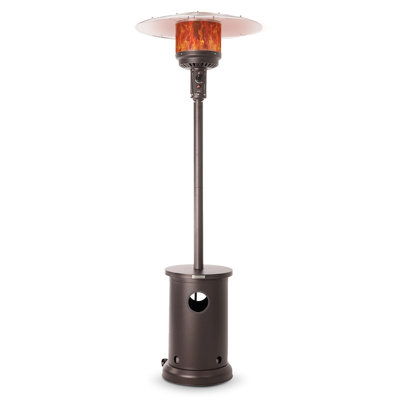  Chauffe-terrasse avec table 48 000 BTU avec système d'allumage électronique avec roues - Acier inoxydable
