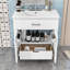 Meuble-lavabo simple autoportant en bois avec lavabo en céramique Asuka Asuka-260416270