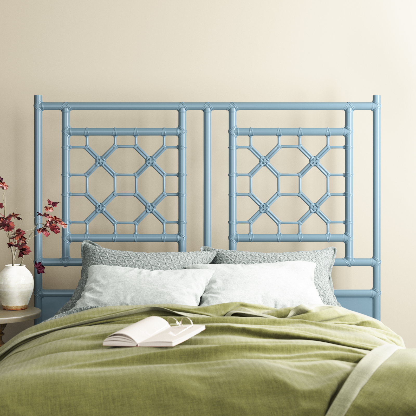 Arche Open-Frame Headboard, Queen, Blue