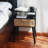 Mid Century Modern Nightstand - Small Bedside Table With Rattan Drawer - Wood End Table With Open Shelf For Small Spaces-1597398328