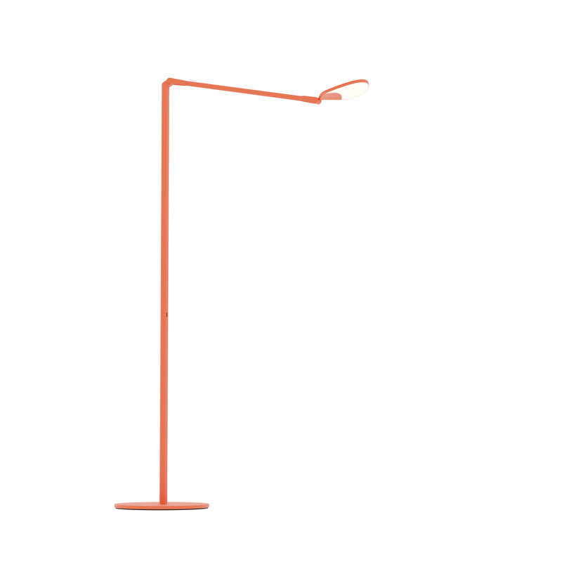 Splitty LED Swing Arm Floor Lamp, Matte Orange