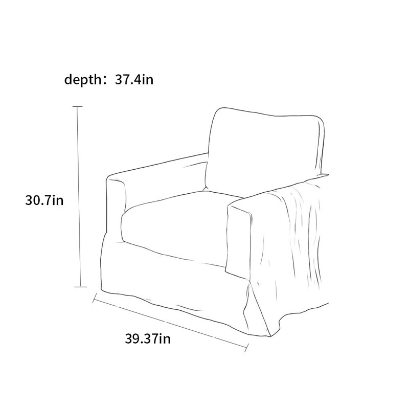 Wabi-sabi Retro Fabric Sofa Simple Straight Row Upholstered 39.37'' Sofa
