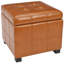 Repose-pieds carré avec rangement en similicuir de 18,3 po Graysie-9732039