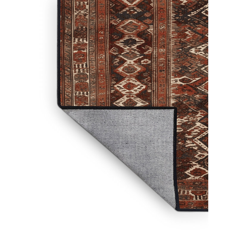 Tapis brun turc lavable à la machine, Carré 8 pi
