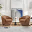 Fauteuil demi-tonneau pivotant en similicuir Aunna-1358442742