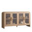 Buffet incurvé moderne, armoire de rangement pour buffet, console multimédia avec 4 portes en verre et tablettes réglables-1437070808