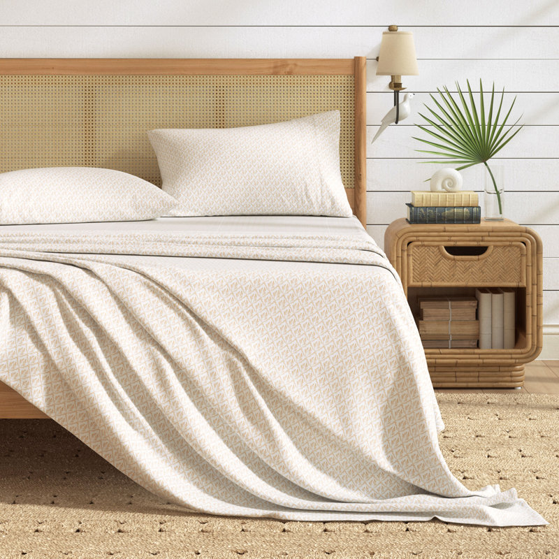 Ultra-Soft Coastal Printed Microfiber Sheet Set, King Sheet Set with 2 Pillowcases