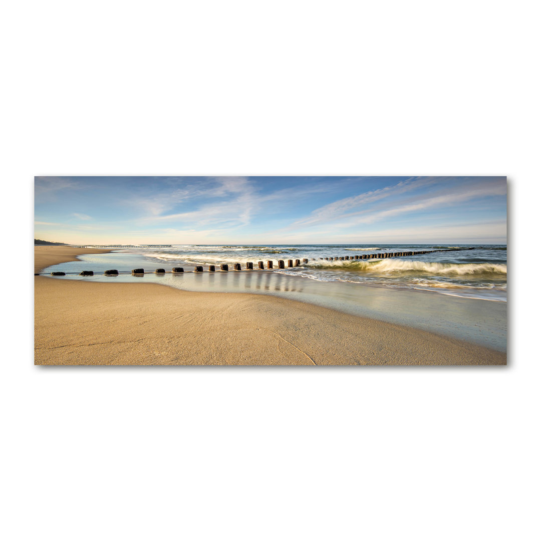 Leinwanddruck - Wandkunst - Drucke auf Leinwand - 125X50 Bildmotiv: Strand Auf Leinwand Die Ostsee