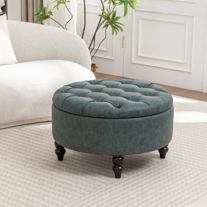 Upholstered Ottoman, Navy