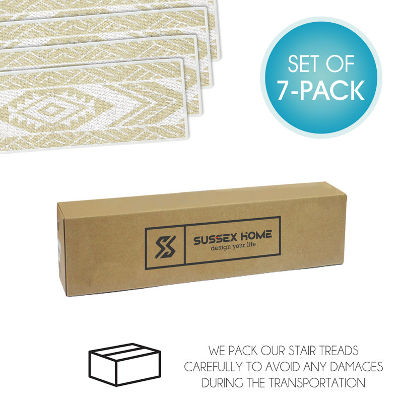 Tapis de marche intérieur antidérapant 9 po x 28 po - 70% coton, Beige clair, 7