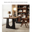 Table rustique en bois de pin avec base en fer noir-336386213