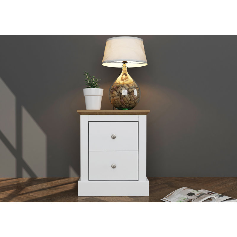 Baltras 45.9cm W Manufactured Wood Bedside Table, White