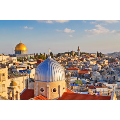 View On N Rooftops Of Old City Of Jerusalem by DeltaOFF - Wrapped Canvas Print