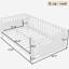 Lit plateforme double en bois pour enfants avec garde-corps, lit double en fer avec garde-corps (simple, blanc)-440454501-440454502