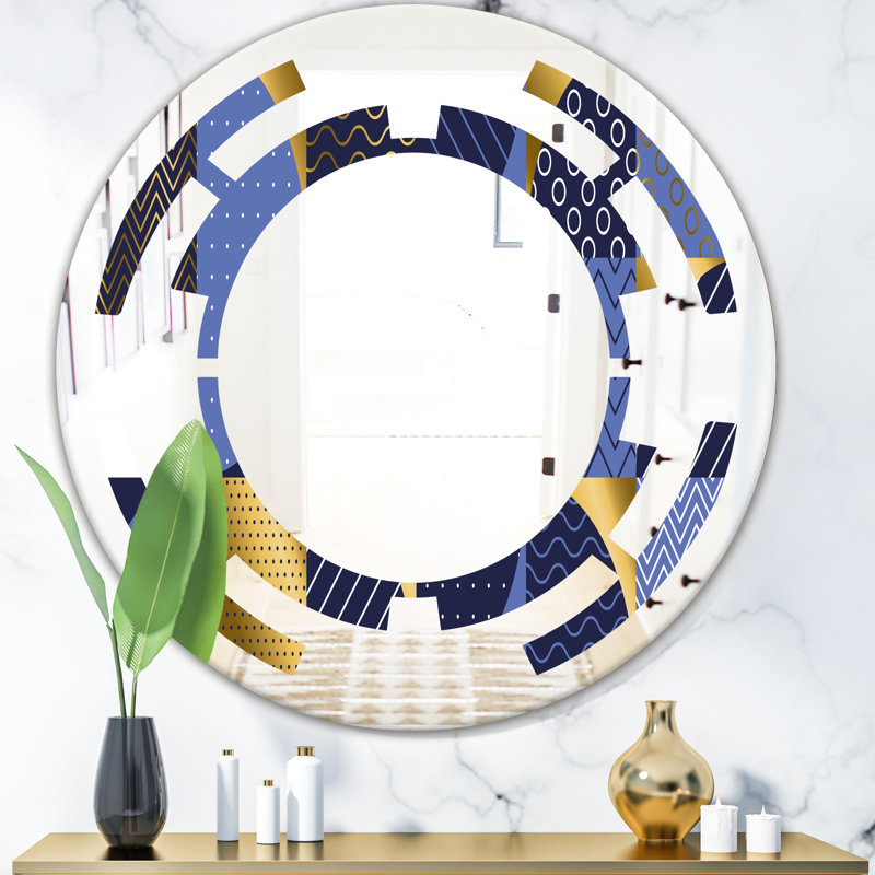 Miroir mural Space Luxury Waves IV Glam, H 23,6 po x l 23,6 po