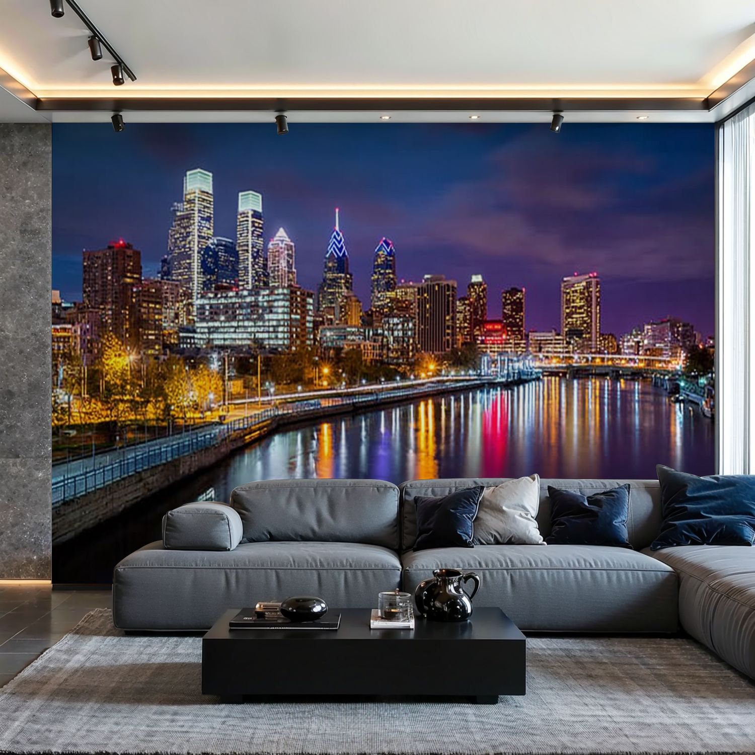 Latitude Run® Peel and Stick Canvas Wallpaper Wall Mural Philadelphia ...