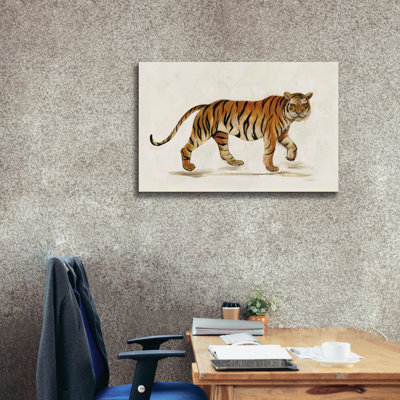 «Wall Tiger Light» Epic Graffiti par Silvia Vassileva, art mural sur toile, 40 po x 26 po
