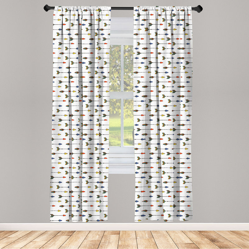 Arrow Semi-Sheer Rod Pocket Curtain Panels, 28" x 84"