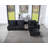 Mavity Sectional Sofa Reversible Ottoman with Storage USB Ports Black Velvet