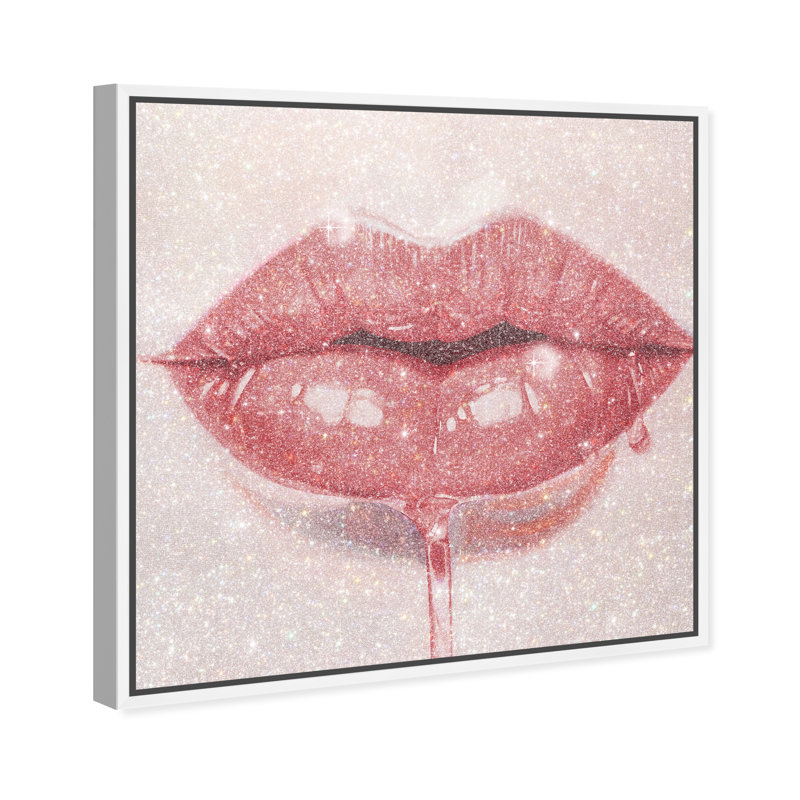 Lux Kiss Burnt Canvas Fashion Print by Oliver Gal, 17"H x 17"W, White Frame