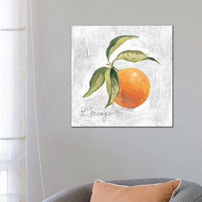 L Orange On White by Silvia Vassileva - Wrapped Canvas Gallery-Wrapped Canvas Giclée