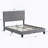 Upholstered Platform Bed Frame with Linen Fabric Headboard, No Box Spring Needed, Wood Slat Support, Easy Assembly-74633436-74633434