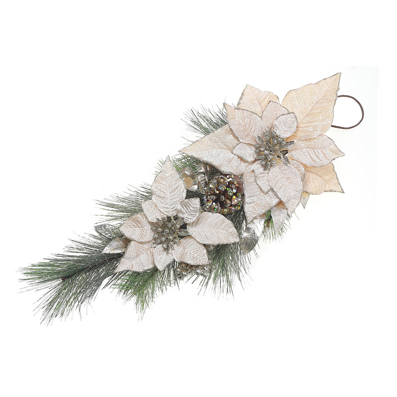 Porte-poinsettia et pomme de pin