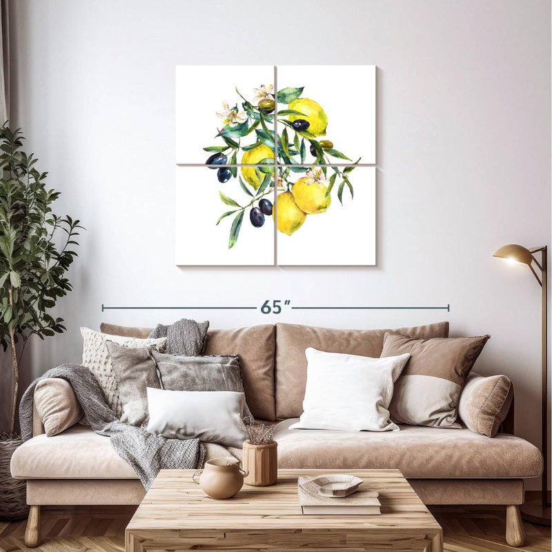 Yarlin Olives d'été et citrons, H 38 po x l 38 po