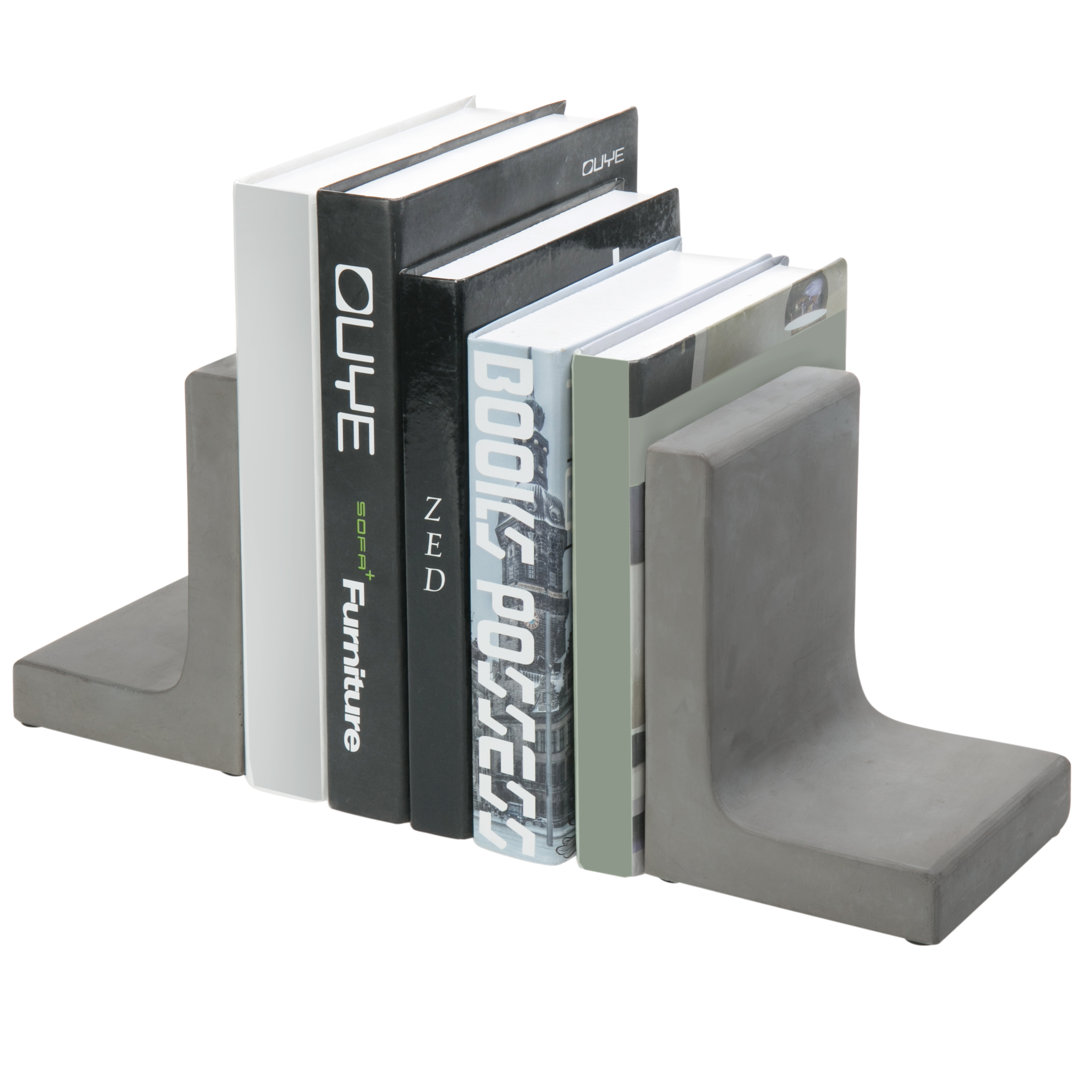 Concrete / Cement Non-Skid Bookends (Set of 2) 17 Stories